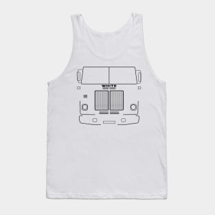 White Road Commander 1970s classic truck black outline graphic Tank Top